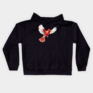 Northern Cardinal Flying Kids Hoodie